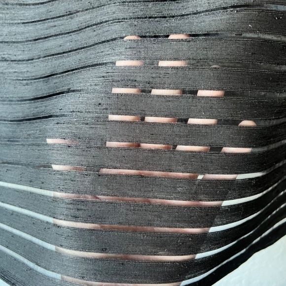 Banana Republic striped solid and sheer black top - Picture 9 of 10